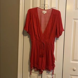 Red Romper with White Polka Dots